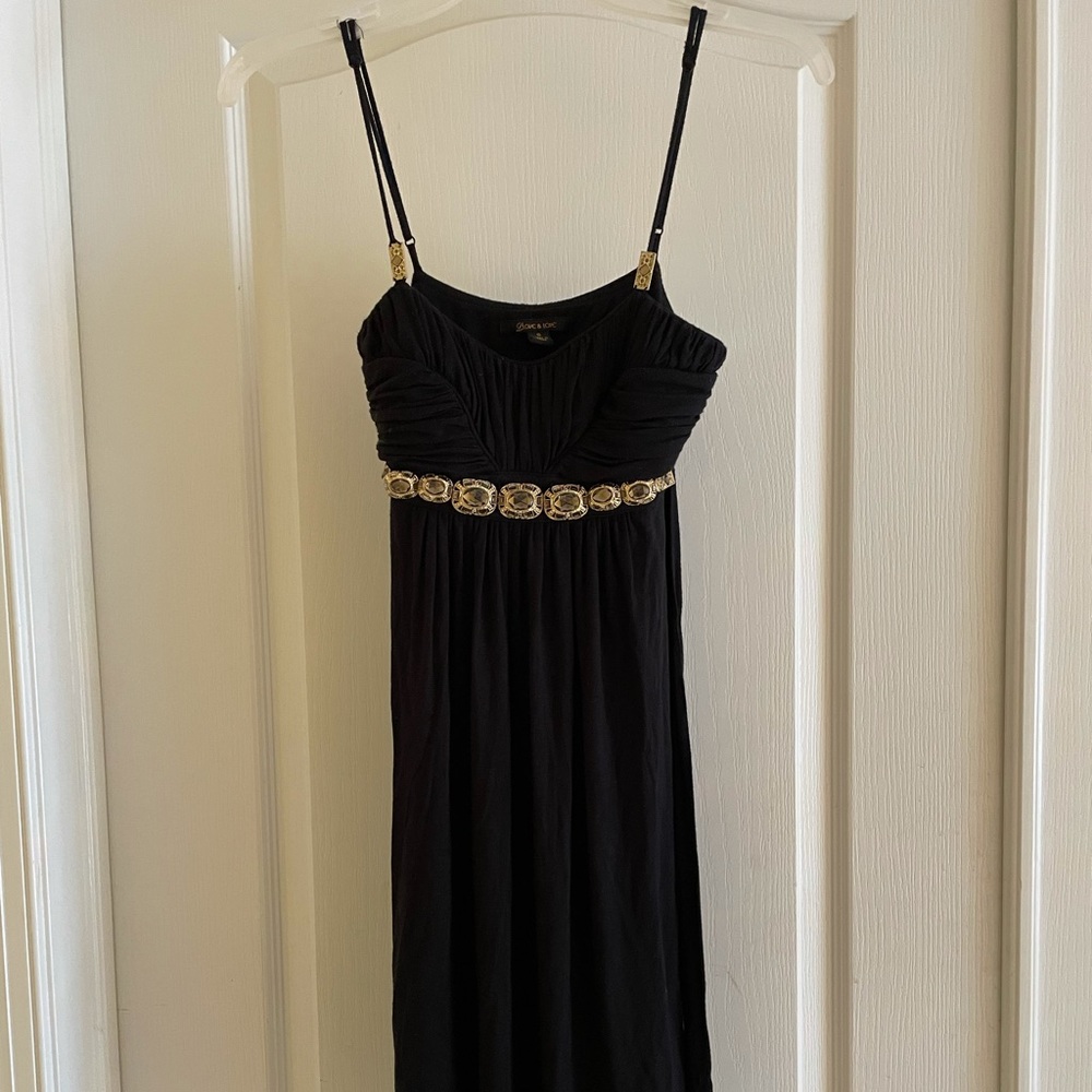 Love & Love black dress. Beautiful jeweled waist.